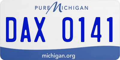 MI license plate DAX0141