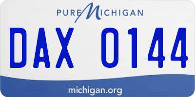 MI license plate DAX0144
