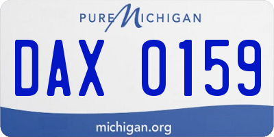 MI license plate DAX0159