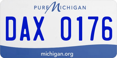 MI license plate DAX0176