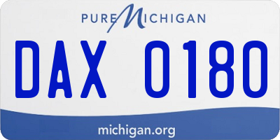 MI license plate DAX0180
