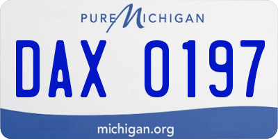MI license plate DAX0197