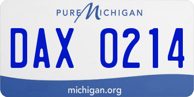 MI license plate DAX0214