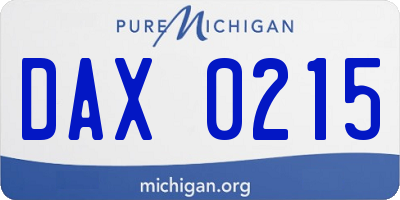 MI license plate DAX0215