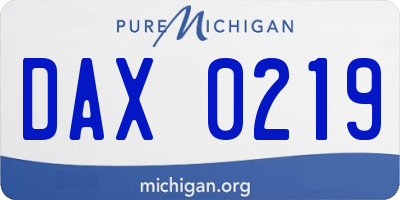MI license plate DAX0219