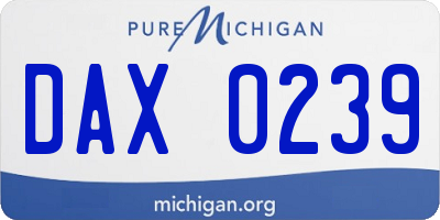 MI license plate DAX0239