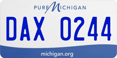 MI license plate DAX0244