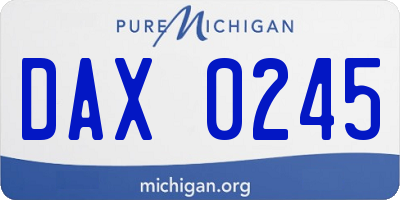 MI license plate DAX0245