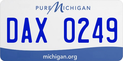 MI license plate DAX0249