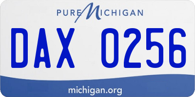 MI license plate DAX0256