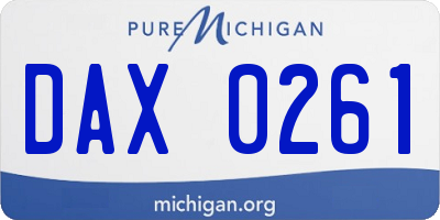 MI license plate DAX0261