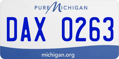 MI license plate DAX0263
