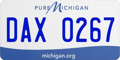 MI license plate DAX0267
