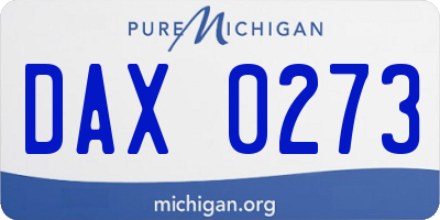 MI license plate DAX0273