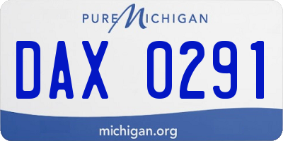 MI license plate DAX0291