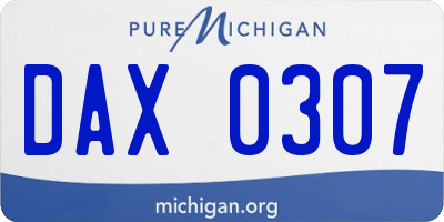 MI license plate DAX0307