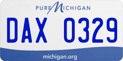 MI license plate DAX0329