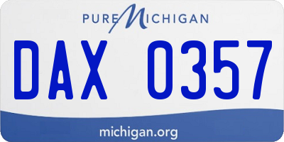 MI license plate DAX0357