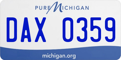 MI license plate DAX0359