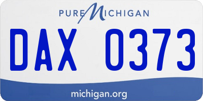 MI license plate DAX0373