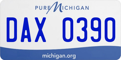 MI license plate DAX0390