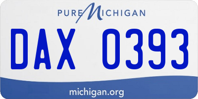 MI license plate DAX0393