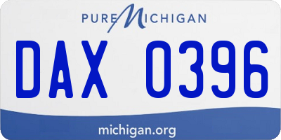 MI license plate DAX0396