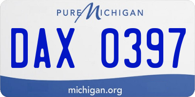 MI license plate DAX0397