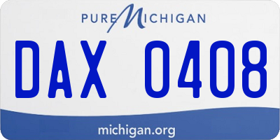 MI license plate DAX0408