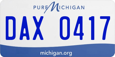 MI license plate DAX0417