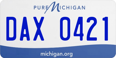 MI license plate DAX0421