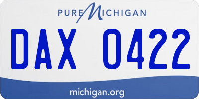 MI license plate DAX0422