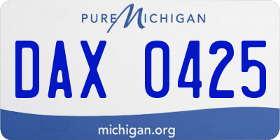 MI license plate DAX0425