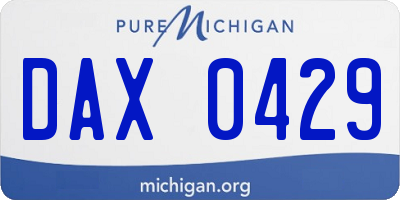 MI license plate DAX0429