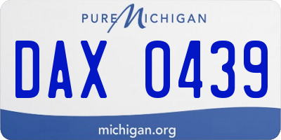 MI license plate DAX0439