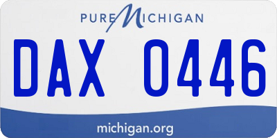 MI license plate DAX0446