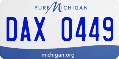 MI license plate DAX0449