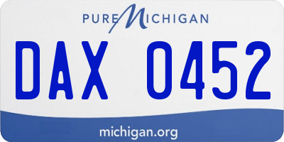 MI license plate DAX0452