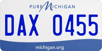 MI license plate DAX0455