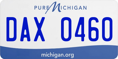 MI license plate DAX0460
