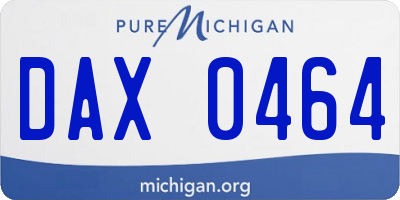 MI license plate DAX0464
