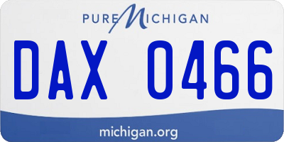 MI license plate DAX0466