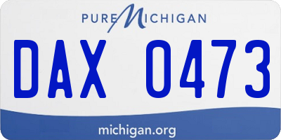 MI license plate DAX0473
