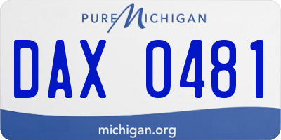 MI license plate DAX0481
