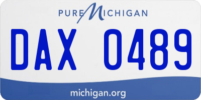 MI license plate DAX0489
