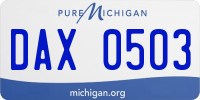 MI license plate DAX0503