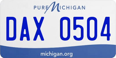 MI license plate DAX0504