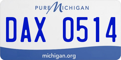 MI license plate DAX0514