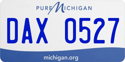 MI license plate DAX0527