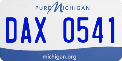 MI license plate DAX0541
